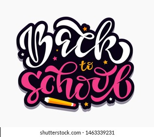 Back to School, Back to Education - cute hand drawn doodle lettering label art poster banner template