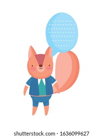 back to school education cute squirrel with clothes cartoon character student vector illustration