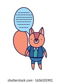 back to school education cute squirrel with clothes cartoon character student vector illustration