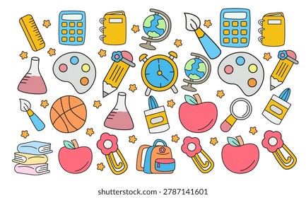 Back to School Education Doodle Element Collection Illustration
