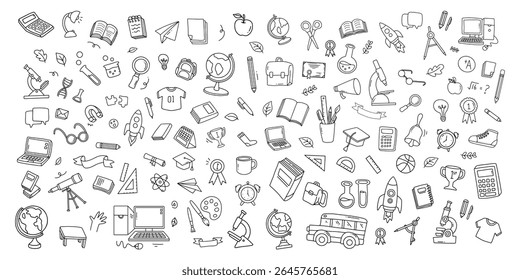 Back to school and education doodle elements