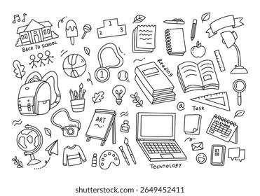 Back to school and education doodle elements