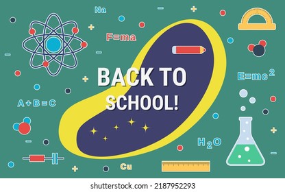 De vuelta a la escuela, la educación de diseño plano, el concepto de ilustración de vector