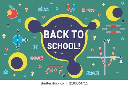 Back to school, education flat design style vector concept illustration