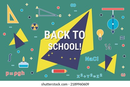 Back to school, education flat design style vector concept illustration