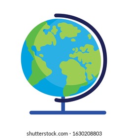 back to school education globe map planet geography icon vector illustration
