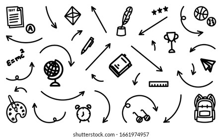 Back to school, Education hand drawn doodle design vector.