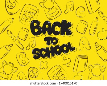 back to school education icon objects background banner illustration vector design