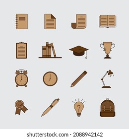 Back to school education icon set. Good icon for education design.