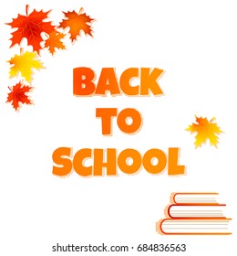 Back to school education illustration with maple leaf