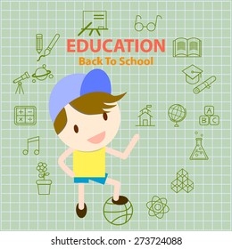 back to school education infographic illustration for design