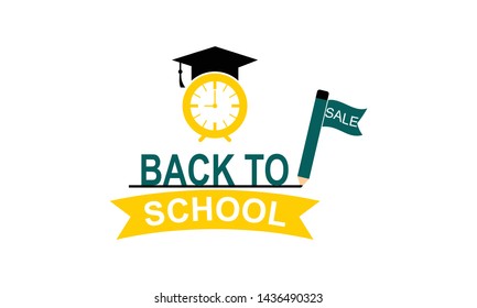 Back to school, education logo