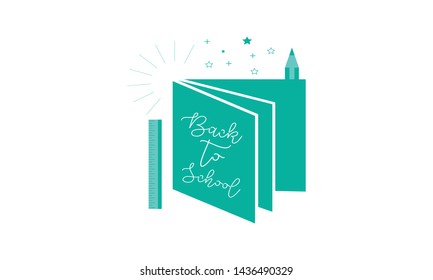 Back to school, education logo