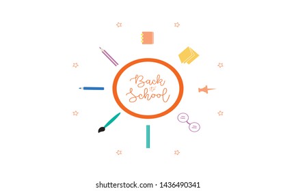 Back to school, education logo