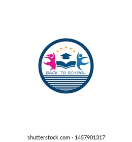 Back to school education logo vector
