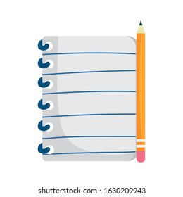 back to school education pencil on book supplies stationery vector illustration