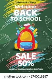 regreso a la escuela carteles pancartas de carteles de la escuela ilustración diseño vectorial