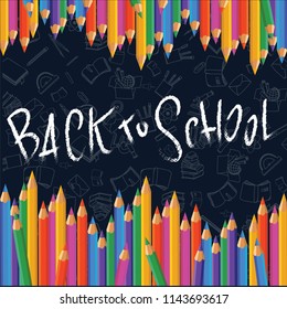 Back to school, education poster, start to lessons