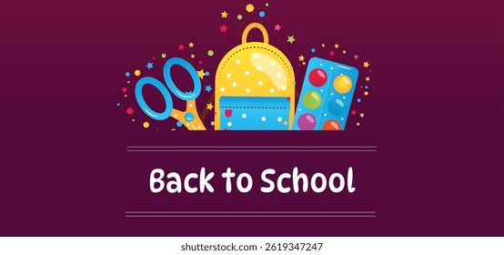 Back to School Education Supplies Background.