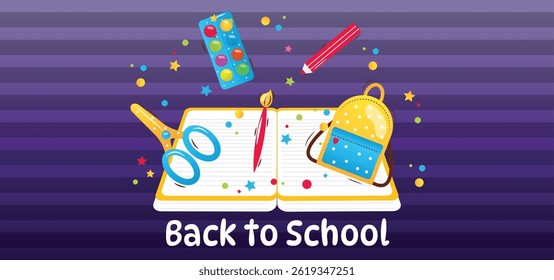 Back to School Education Supplies Background.