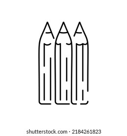 Back to school. School and education thin line vector icon. Colorful pencils