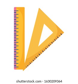 back to school education triangle ruler and ruler measure icons vector illustration