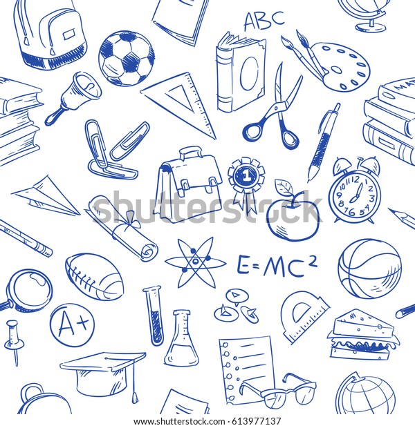 Back School Education Vector Doodles Pencil Stock Vector Royalty Free