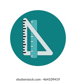 Back to School and Education Vector Flat Design triangle ruler