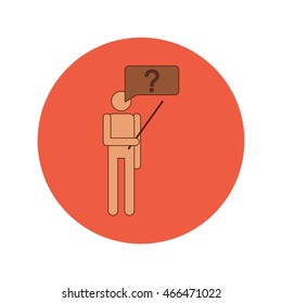 Back to School and Education Vector Flat Design teacher with stick