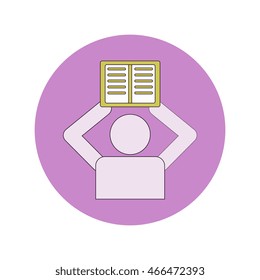 Back to School and Education Vector Flat Design teacher holding book