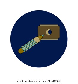 Back to School and Education Vector Flat Design pencil and sharpener