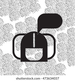 Back to School and Education vector flat icon in black and white style school bag