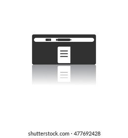 Back to School and Education vector flat icon in black and white style pencil case