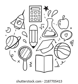 De vuelta a la escuela. Ilustración del vector de educación. Concepto de diseño de planos