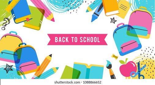 Back to school and educational concept design, sale banner