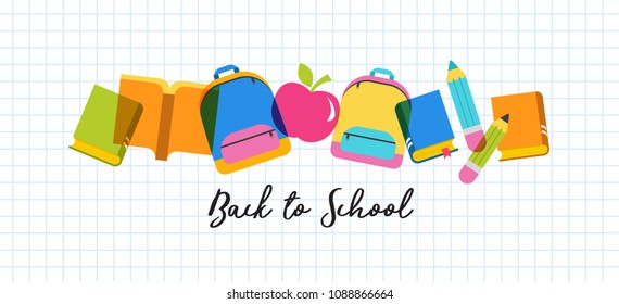 Back to school and educational concept design, sale banner