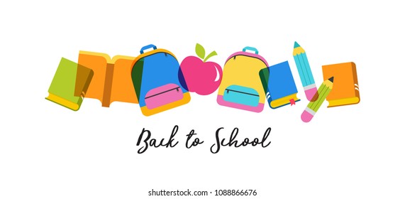 Back to school and educational concept design, sale banner