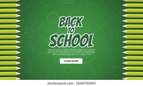 Back to school educational elements background design. Vector illustrations