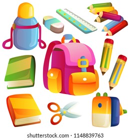 Vector Illustration Cartoon Back School Vocabulary Stock Vector ...