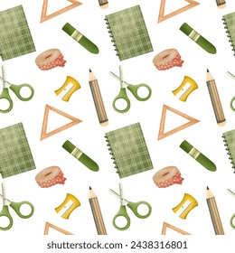 Back to school element seamless pattern
