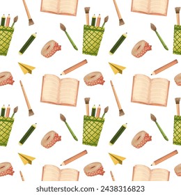 Back to school element seamless pattern