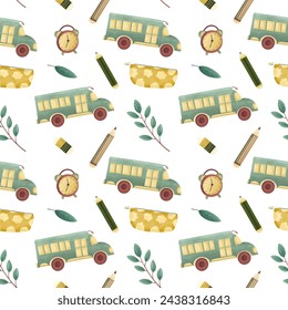 Back to school element seamless pattern