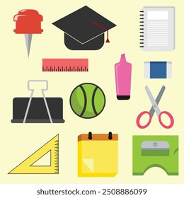 Back to school element set.
