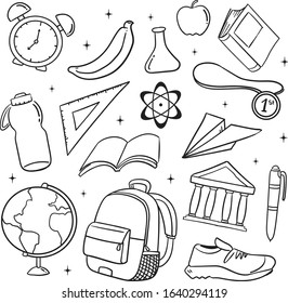 back to school element set vector graphic design