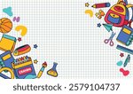 Back to school element template vector background