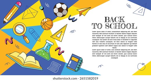 Back to school element template vector background illustration