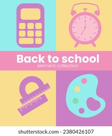 back to school element vector illustration