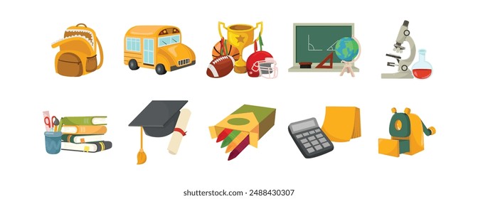 Back To School Element Vector Set
