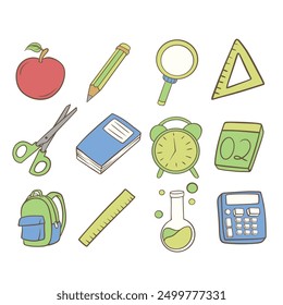 back to school element vector set