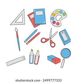back to school element vector set